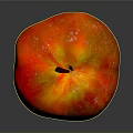 Fresh Juicy Red Apple With Shiny Surface On Dark Background