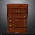 Elegant Red Wooden Chest of Drawers With Multiple Drawers And Yellow Knobs