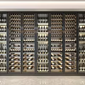 Luxury Modern Wine Cabinet With Glass Doors And Layered Wine Bottle Shelves
