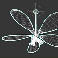 Natural Woven Rattan Ceiling Fan With Five Blades And Light Fixture