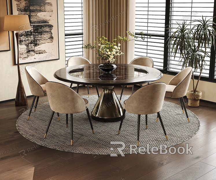 Modern Home Restaurant Dining Table and Chair Combination Open Restaurant Dining Table and Chair Guest Restaurant model