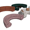 Modern Sectional Sofas With Curved Design Various Colors And Comfortable Cushions 3d model