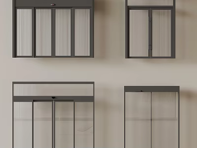 Modern Interior Glass Window Design With Black Frame And Minimalist Style 3d model