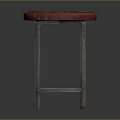 Red Upholstered Circular Seat Bar Stool With Metal Legs And Simple Design