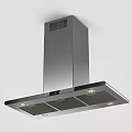 Modern Sleek Stainless Steel Range Hood With Built In Lights For Kitchen