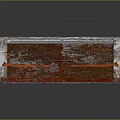 Industrial Metal Plate With Rusted Surface And Orange Straps On Dark Base