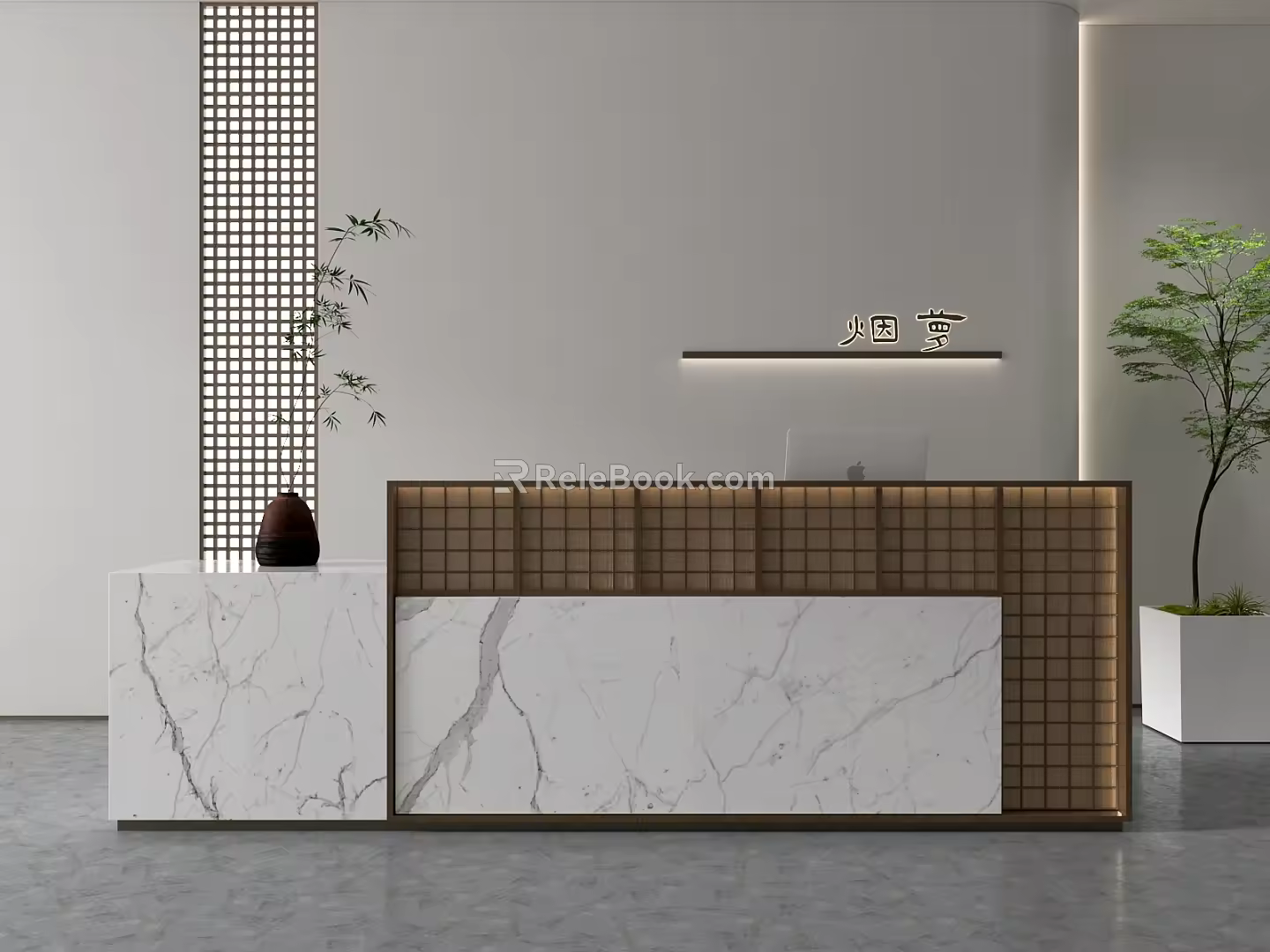 Modern Front Desk Reception Desk Reception Desk Bar Reception Hall 3d model