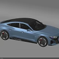Light Blue Audi Electric Coupe With Black Roof And Modern Design Elements