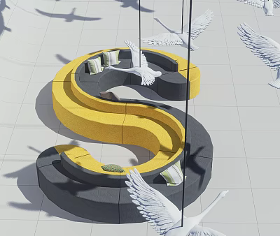 Shaped sofa S sofa Curved sofa Swan sofa 3d model