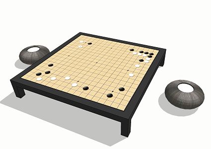 New Chinese Go Board Gobang 3d model