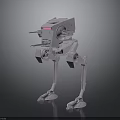 Mechanical Four Legged Robot Featuring Red Light And Weapon Components