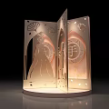 Romantic Photo Spot With Couple Silhouettes Laser Cut Design And Illuminated Shell Motifs