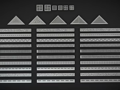 Bathroom Accessories With Various Lines And Geometric Patterns For Decoration And Sealing 3d model