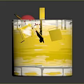 Refreshing Yellow Drink in Glass with Lemon Slice and Cherry Garnish