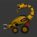 Yellow Scorpion Robot Design With Mechanical Arm Claws And Wheels