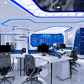 Modern Public Office Area Science and Technology Exhibition Hall Network Medical Office 3d model