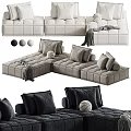 Modern L Shaped Sectional Sofa With Plush Pillows Multiple Colors And Soft Fabric Design 3d model