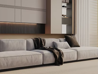 Modern three-seat sofa 3d model