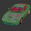 Shiny Silver Sports Car Featuring Red Leather Seats Sleek Aerodynamic Body And Reflective Exterior Surface