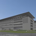 Modern Multi story Industrial Factory Building With White Facade And Large Glass Windows