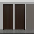 Modern Interior Hinged Doors With Different Wood Grain And Gray Line Patterns 3d model