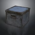 Vintage Rustic Metal Storage Box With Sturdy Handle For Practical Household Use 3d model