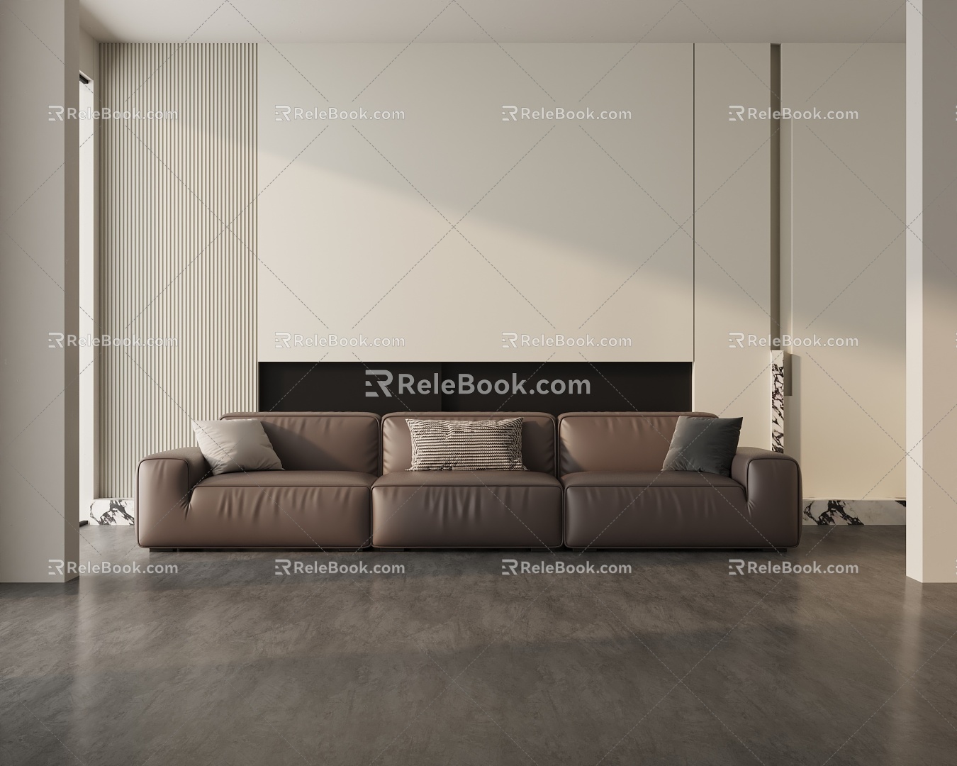 Modern three-seat sofa 3d model