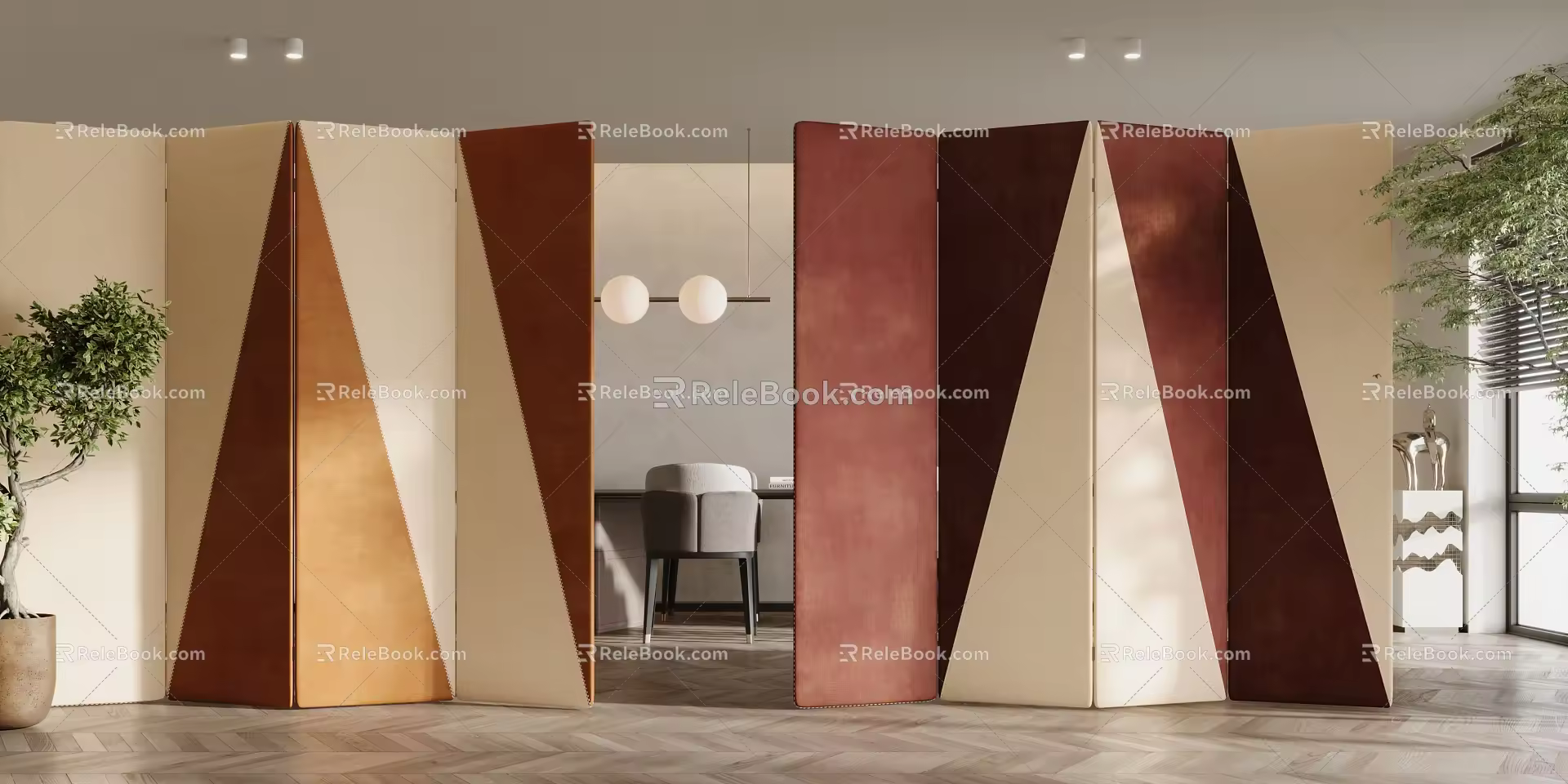 Modern screen partition 3d model