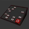 Control Panel Device With Multiple Buttons And Red Power Button Interface