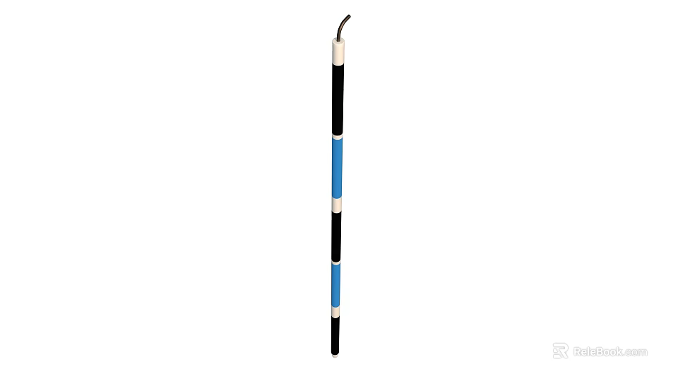 Vertical Decorative Architectural Column With Black Blue White Stripes Design 3d model 