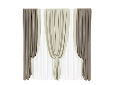curtain fabric curtain gauze curtain 3d model
