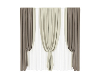 curtain fabric curtain gauze curtain 3d model