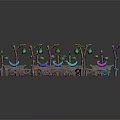 Colorful Creature Shaped Decorative Street Lamps and Benches 3D Models Collection