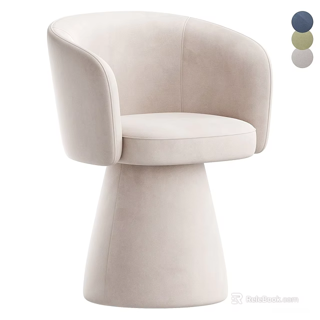 Modern Minimalist Leisure Chair With Beige Velvet Upholstery Curved Armrest And Tapered Base 3d model 