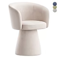 Modern Minimalist Leisure Chair With Beige Velvet Upholstery Curved Armrest And Tapered Base