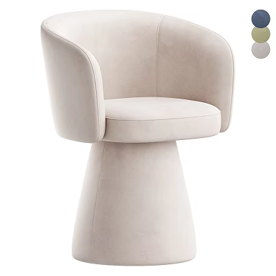 Modern Minimalist Leisure Chair With Beige Velvet Upholstery Curved Armrest And Tapered Base 3d model