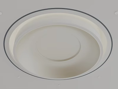 Modern Circular Ceiling Design With White Layered Panels And Dark Trim 3d model