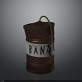 Copper Canister With BANG Label And Metal Handle Decorative Prop Design