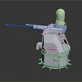 Turret Turntable Railgun Sci-fi Tower Defense Game Tower Defense Sci-fi Turret Game Turret Game Battery 3d model