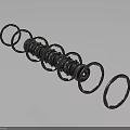 Detailed Mechanical Component With Metal Rings And Spiral Inner Structure Design