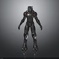 Futuristic Robot Character In Metallic Armor With Mechanical Joints And Sci Fi Details