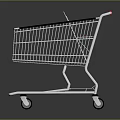 Metal Shopping Cart With Red Handle Multi Layer Design Wheeled Retail Equipment