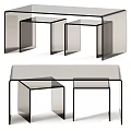 Modern Coffee Table Design With Glass Top And Geometric Black Metal Frame For Minimalist Living Room