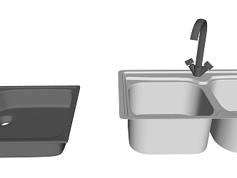 Modern dish washing basin stainless steel sink 3d model