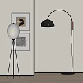 Modern floor lamp combination 3d model