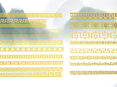 Elegant Traditional Carving Patterns With Various Ornamental Borders And Designs 3d model