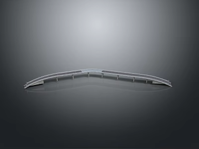 Silver Curved Decorative Strip With Glossy Finish And Smooth Surface 3d model