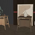 Nordic Bedside Table Combination 3d model