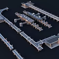Future Architecture Design With Interconnected Elevated Pathways And Solar Powered Structures 3d model