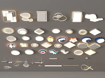 Stylish Ceiling Lights With Diverse Shapes And Modern Designs For Home Decor 3d model